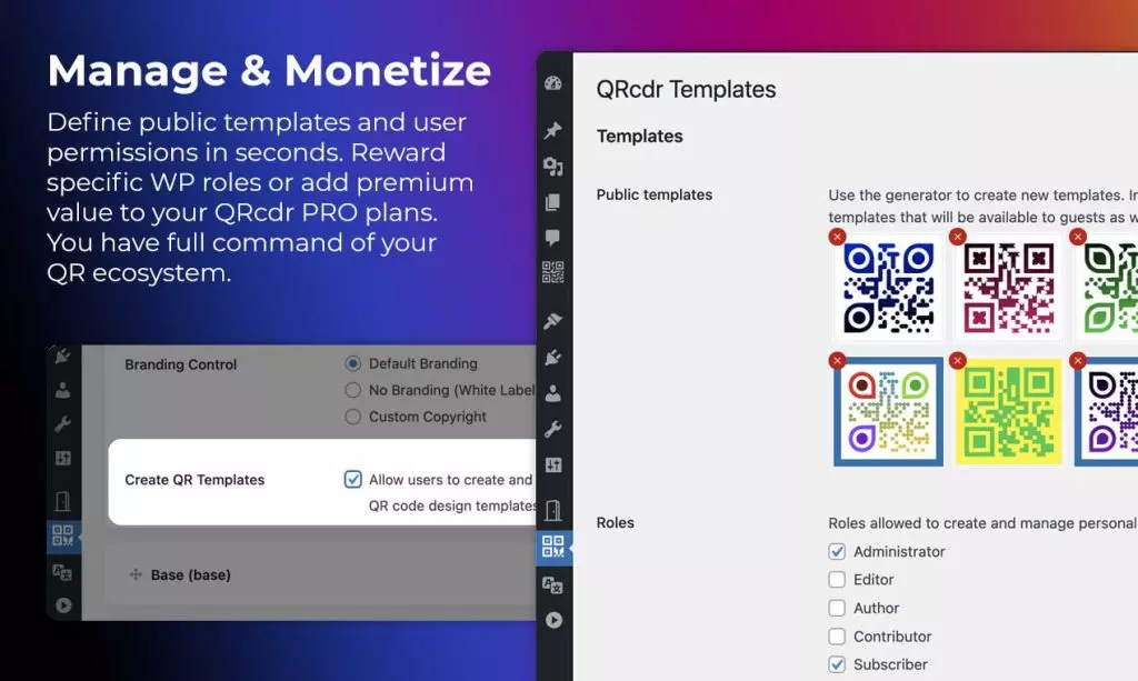 QRcdr Templates Add-on